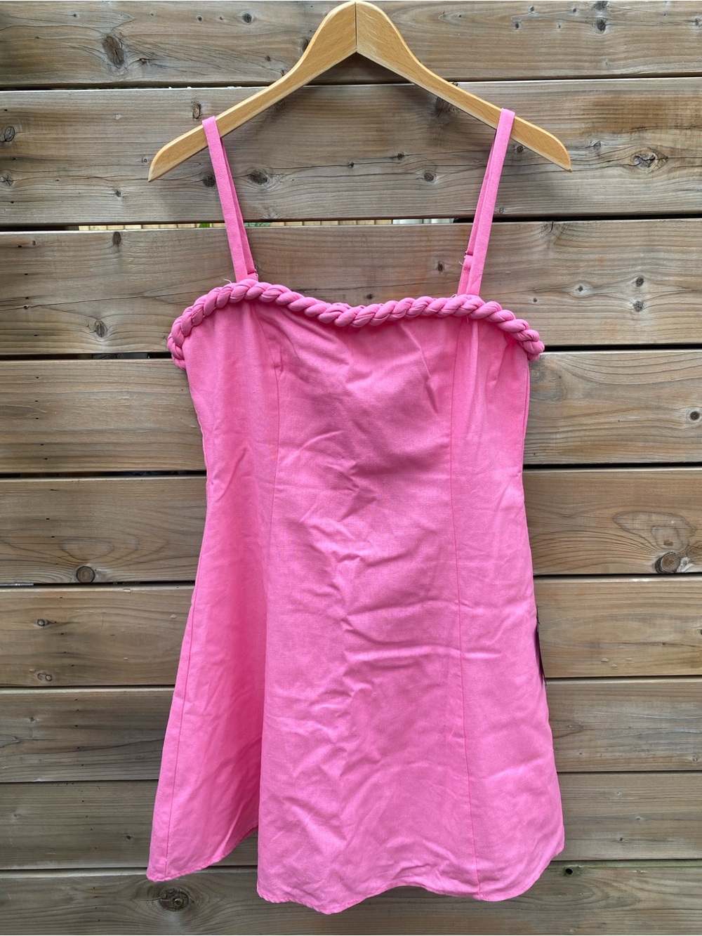 Lulu's Bubblegum Pink Braided-Trim Mini Dress - Picture 2 of 5